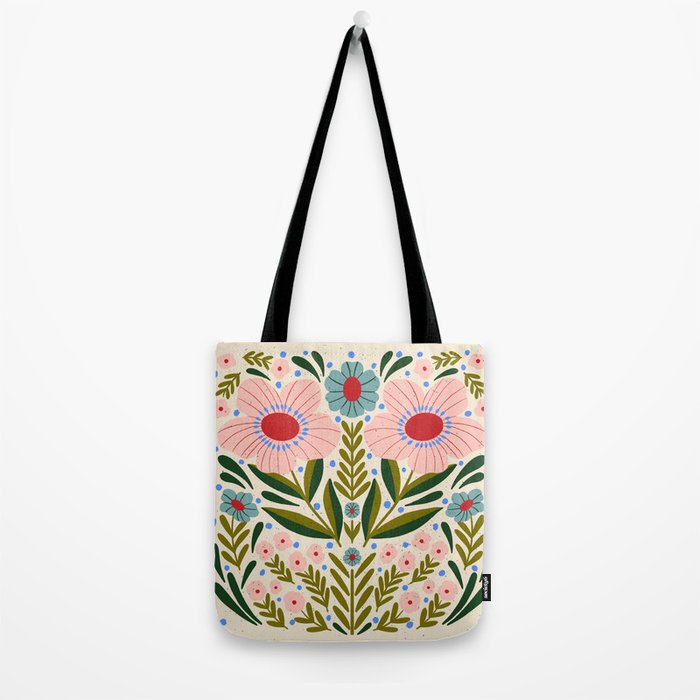Folksy Floral  Tote Bag Gallery Image 2