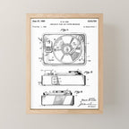 Record Player Patent - Vinyl Fan Music Lover Art - White Mini Art Print Gallery Image 1