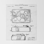 Record Player Patent - Vinyl Fan Music Lover Art - White Throw Blanket Gallery Image 2