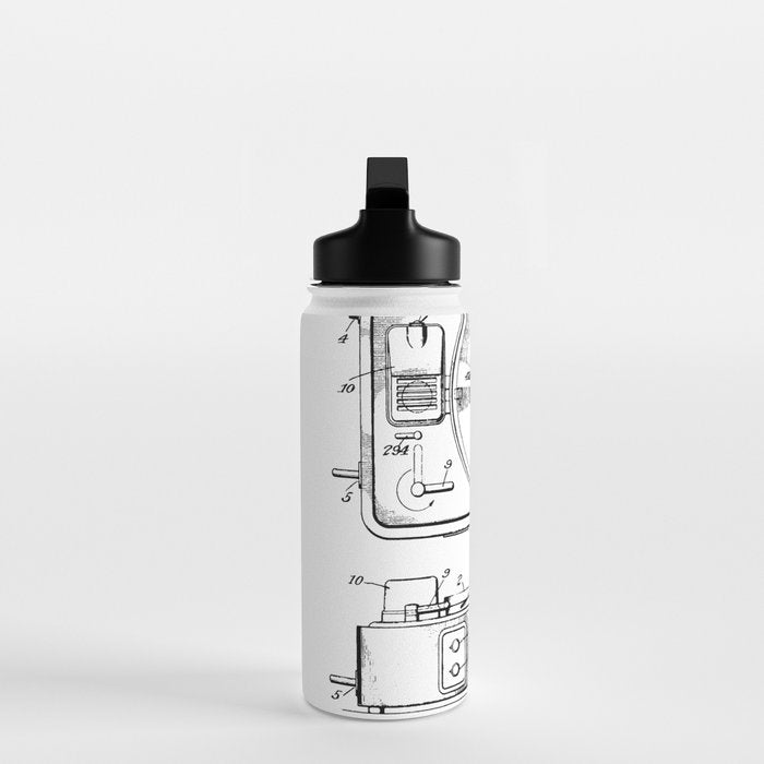 Record Player Patent - Vinyl Fan Music Lover Art - White Water Bottle Gallery Image 3