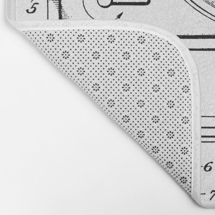 Record Player Patent - Vinyl Fan Music Lover Art - White Bath Mat Gallery Image 2