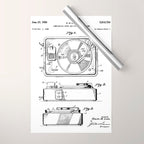 Record Player Patent - Vinyl Fan Music Lover Art - White Wrapping Paper Gallery Image 1