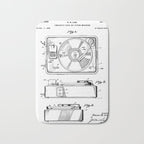 Record Player Patent - Vinyl Fan Music Lover Art - White Bath Mat Gallery Image 1