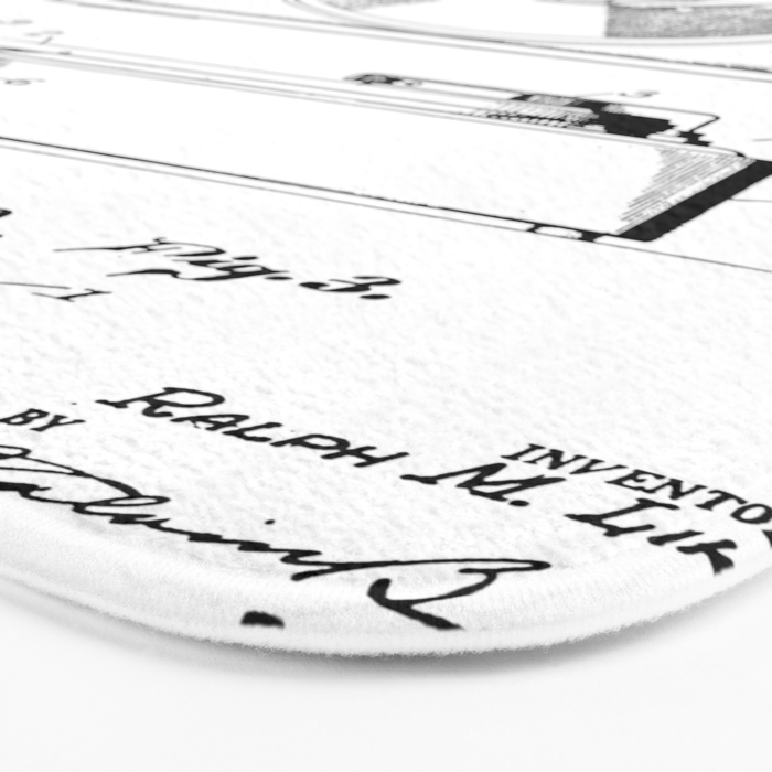 Record Player Patent - Vinyl Fan Music Lover Art - White Bath Mat Gallery Image 3