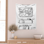 Record Player Patent - Vinyl Fan Music Lover Art - White Wall Tapestry Gallery Image 2