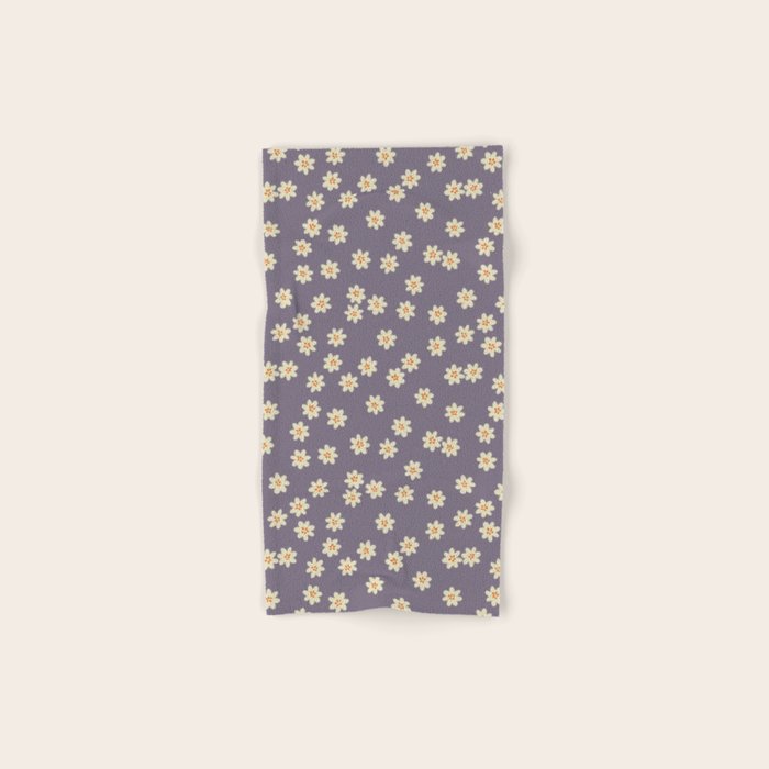 Tiny Flowers / Lavender & Orange Bath Towel Gallery Image 1