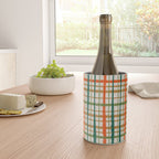 Rustic Retro Painted Plaid Pattern in Woodland Orange-Red Green Ochre Beige Wine Chiller Gallery Image 4
