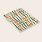 Rustic Retro Painted Plaid Pattern in Woodland Orange-Red Green Ochre Beige Notebook Gallery Image 3