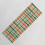 Rustic Retro Painted Plaid Pattern in Woodland Orange-Red Green Ochre Beige Yoga Mat Gallery Image 1
