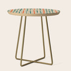 Rustic Retro Painted Plaid Pattern in Woodland Orange-Red Green Ochre Beige Side Table Gallery Image 1