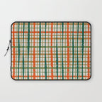 Rustic Retro Painted Plaid Pattern in Woodland Orange-Red Green Ochre Beige Laptop Sleeve Gallery Image 1