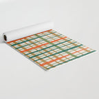 Rustic Retro Painted Plaid Pattern in Woodland Orange-Red Green Ochre Beige Yoga Mat Gallery Image 2