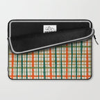 Rustic Retro Painted Plaid Pattern in Woodland Orange-Red Green Ochre Beige Laptop Sleeve Gallery Image 2