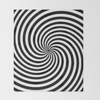 Black And White Op Art Spiral Throw Blanket Gallery Image 2