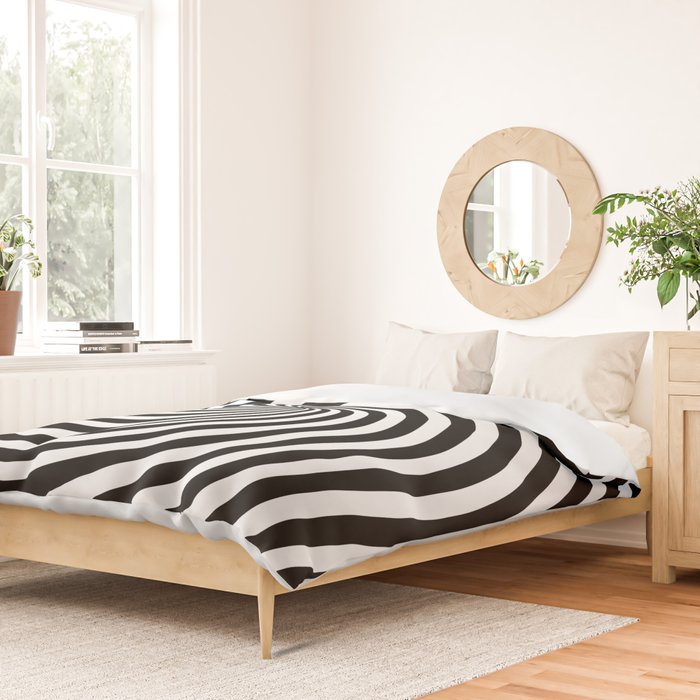 Black And White Op Art Spiral Duvet Cover Gallery Image 2