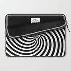 Black And White Op Art Spiral Laptop Sleeve Gallery Image 2