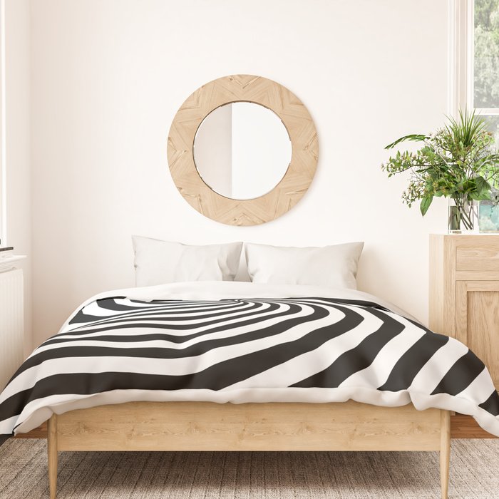 Black And White Op Art Spiral Duvet Cover Gallery Image 3