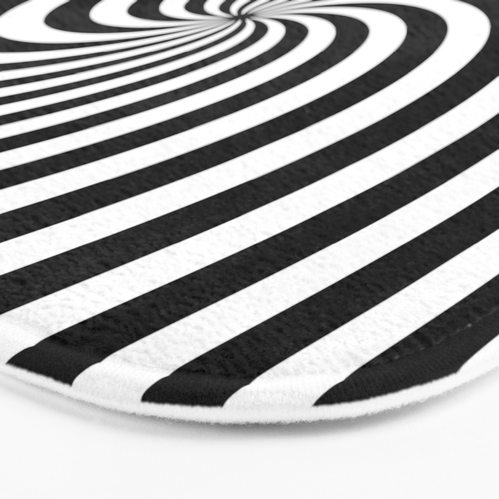 Black And White Op Art Spiral Bath Mat Gallery Image 3