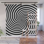 Black And White Op Art Spiral Wall Mural Gallery Image 1