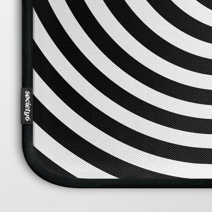 Black And White Op Art Spiral Laptop Sleeve Gallery Image 3
