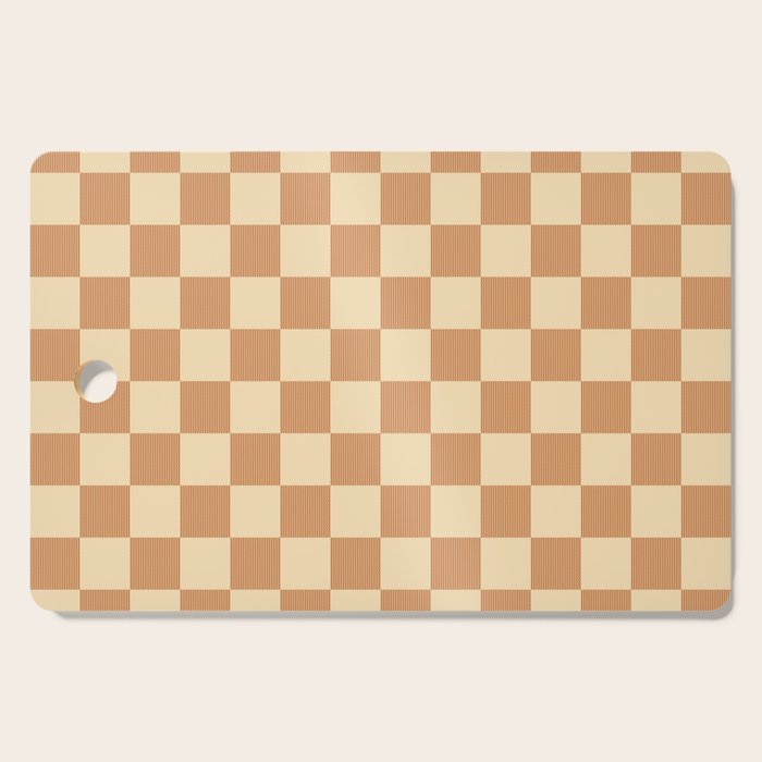 Textured Plaid pattern brown and cream Cutting Board Gallery Image 1