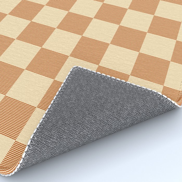 Textured Plaid pattern brown and cream Rug Gallery Image 4