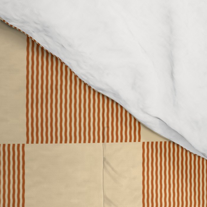 Textured Plaid pattern brown and cream Comforter Gallery Image 4