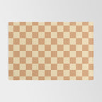 Textured Plaid pattern brown and cream Rug Gallery Image 2