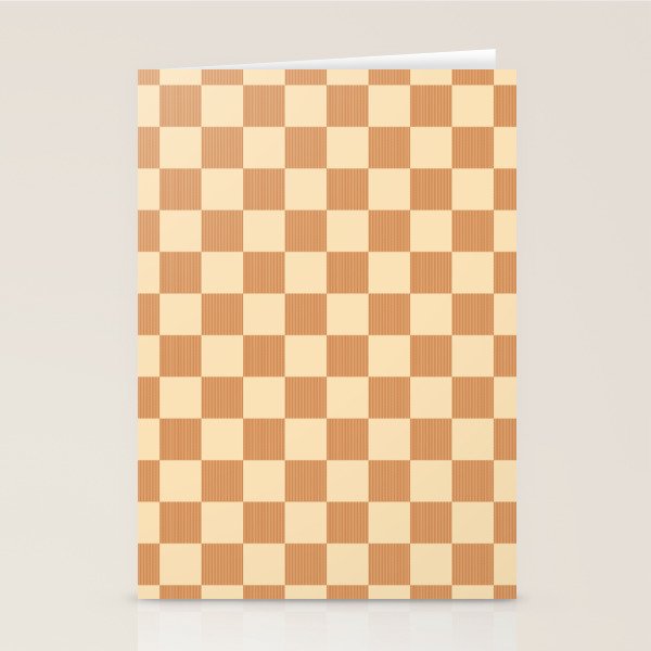 Textured Plaid pattern brown and cream Stationery Card Gallery Image 2