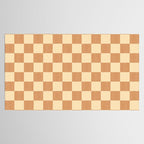 Textured Plaid pattern brown and cream Tablecloth Gallery Image 2