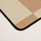Textured Plaid pattern brown and cream Desk Mat Gallery Image 4