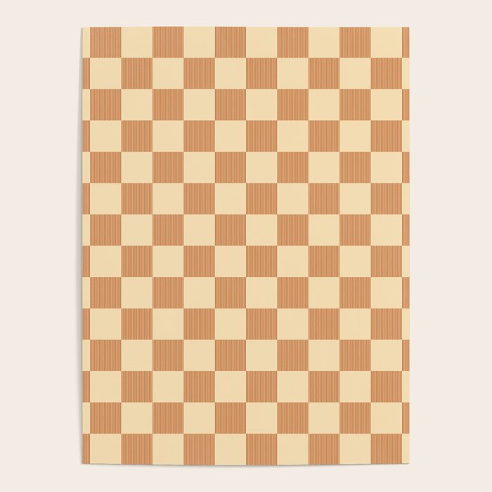 Textured Plaid pattern brown and cream Poster Gallery Image 4