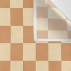 Textured Plaid pattern brown and cream Wall Tapestry Gallery Image 3