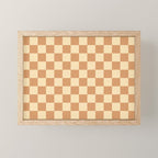 Textured Plaid pattern brown and cream Mini Art Print Gallery Image 1