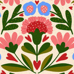 Pink, Green and Blue Folk Art Floral  Coffee Mug Gallery Image 2