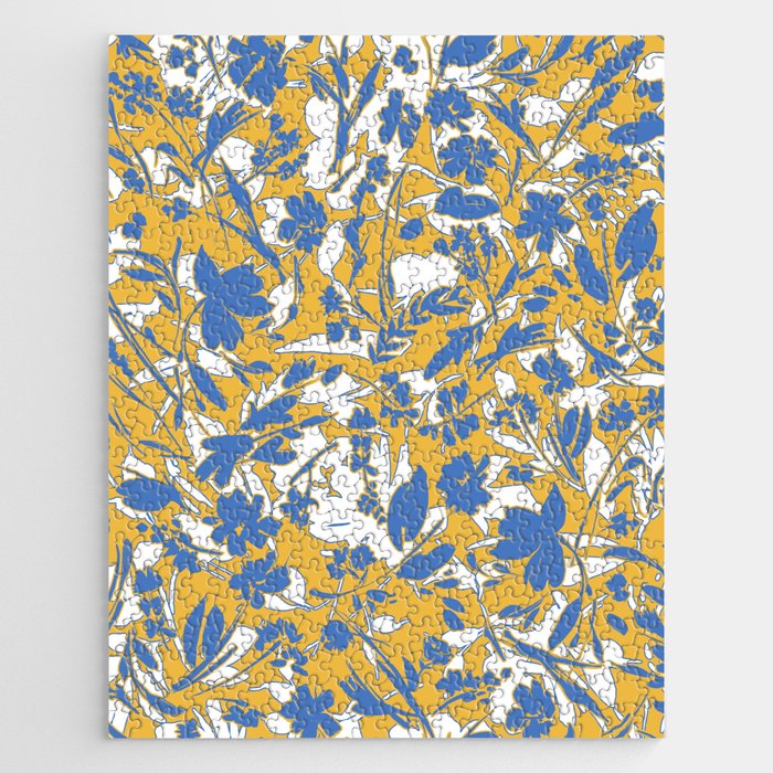 Simplistic silhouette flowers YB Jigsaw Puzzle Gallery Image 1