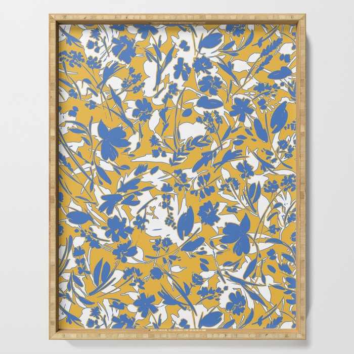 Simplistic silhouette flowers YB Serving Tray Gallery Image 1