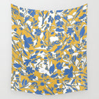 Simplistic silhouette flowers YB Wall Tapestry Gallery Image 4