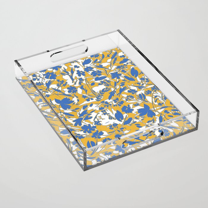 Simplistic silhouette flowers YB Acrylic Tray Gallery Image 1