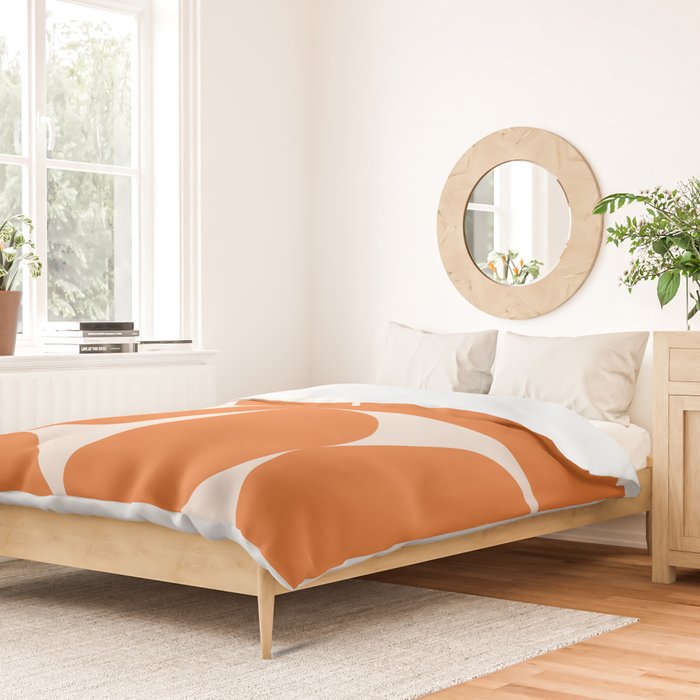 Bauhaus Mid Century Modern Geometric IX Bright Orange Duvet Cover Gallery Image 2