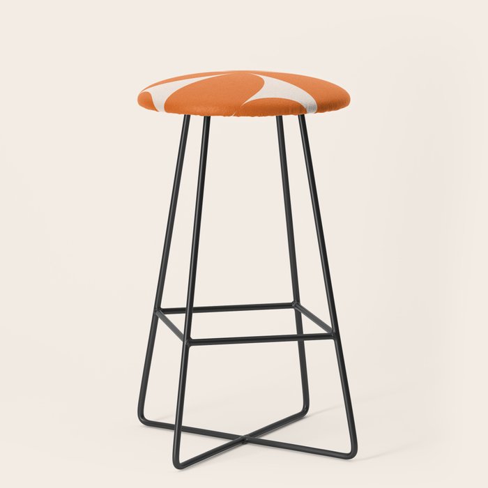 Bauhaus Mid Century Modern Geometric IX Bright Orange Stool Gallery Image 1