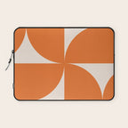 Bauhaus Mid Century Modern Geometric IX Bright Orange Laptop Sleeve Gallery Image 1