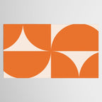 Bauhaus Mid Century Modern Geometric IX Bright Orange Tablecloth Gallery Image 2