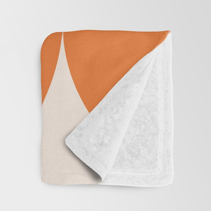 Bauhaus Mid Century Modern Geometric IX Bright Orange Throw Blanket Gallery Image 3