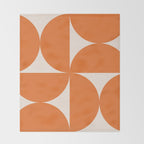 Bauhaus Mid Century Modern Geometric IX Bright Orange Throw Blanket Gallery Image 2