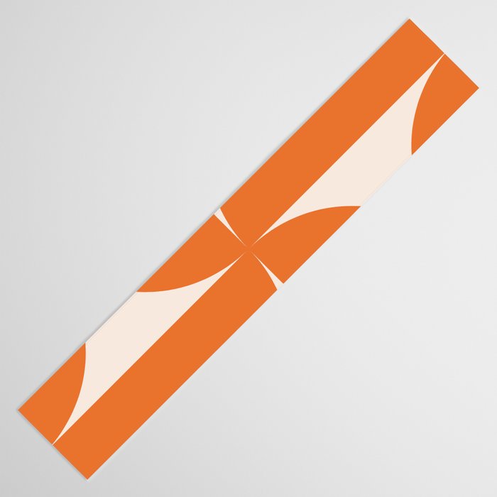 Bauhaus Mid Century Modern Geometric IX Bright Orange Table Runner Gallery Image 3