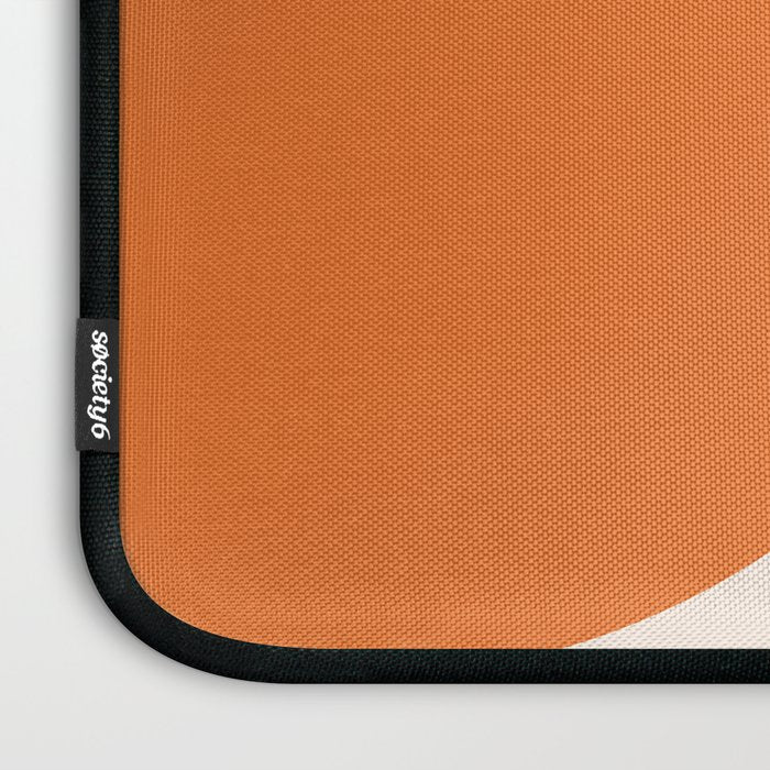 Bauhaus Mid Century Modern Geometric IX Bright Orange Laptop Sleeve Gallery Image 3