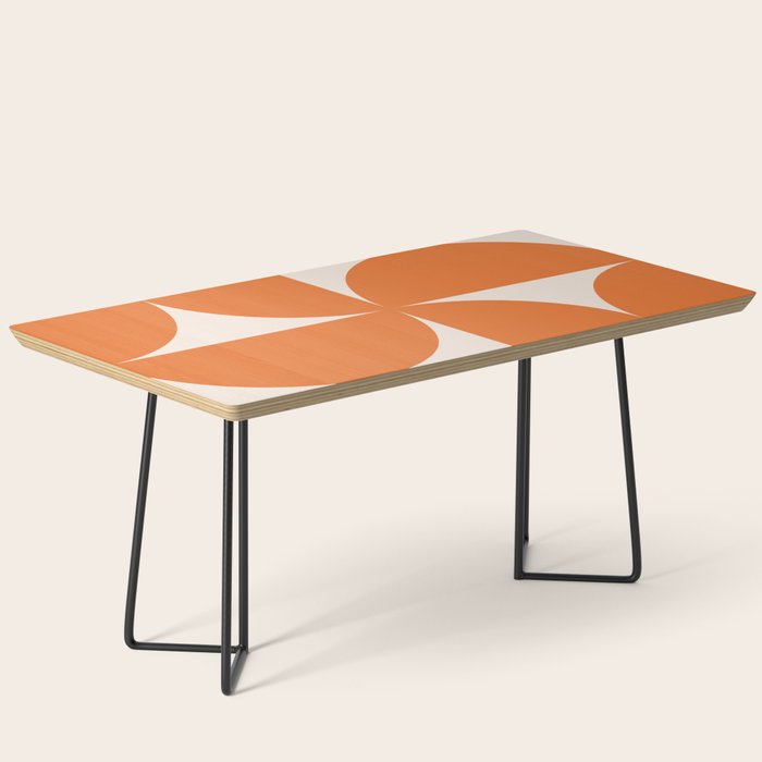Bauhaus Mid Century Modern Geometric IX Bright Orange Coffee Table Gallery Image 1