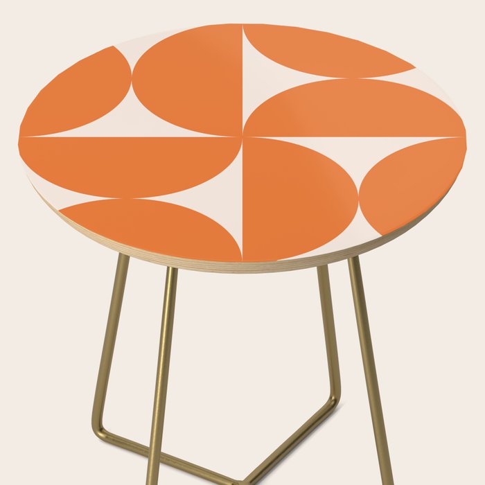 Bauhaus Mid Century Modern Geometric IX Bright Orange Side Table Gallery Image 2