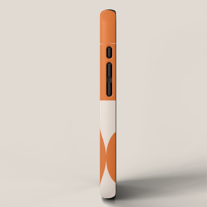 Bauhaus Mid Century Modern Geometric IX Bright Orange iPhone Case Gallery Image 2